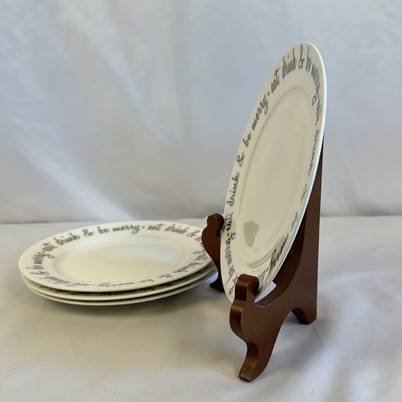Vintage Ciroa Bone China "Be Merry" Salad/Dessert Plate Retired -set of 4 - Picture 2 of 10